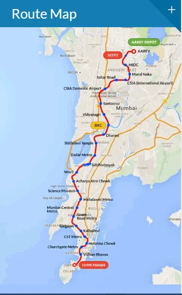 Mumbai Metro Line 3: Aqua Line Route, Stations, Map