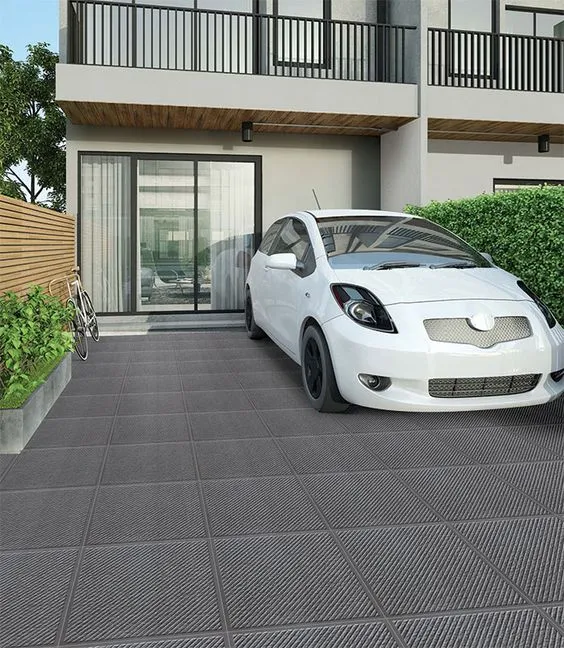 Parking tiles to improve aesthetics of outdoor spaces