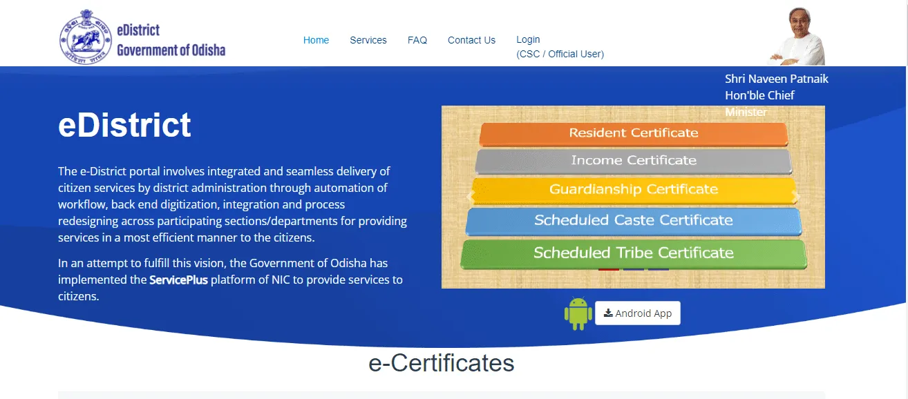 How to apply for a residential certificate online in Odisha?