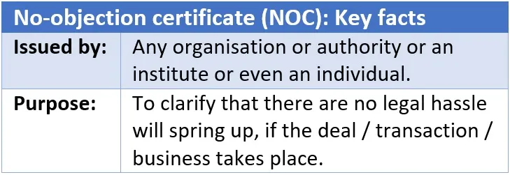 No-objection certificate (NOC)