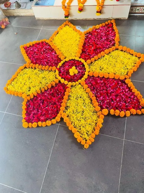 15 flower rangoli ideas to decorate your house this festive season