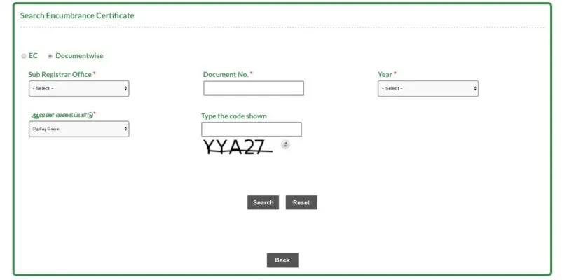 How to apply for an encumbrance certificate in Tamil Nadu