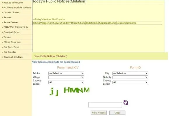 Goa land record mutation notice