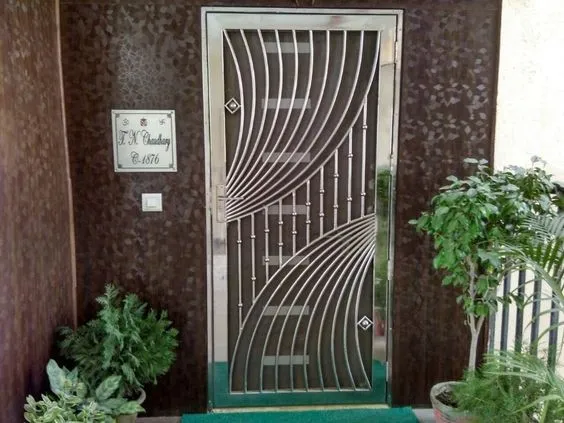 Steel door grill design