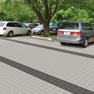 Parking tiles to improve aesthetics of outdoor spaces