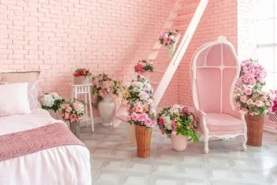 pink two colour combination for bedroom walls