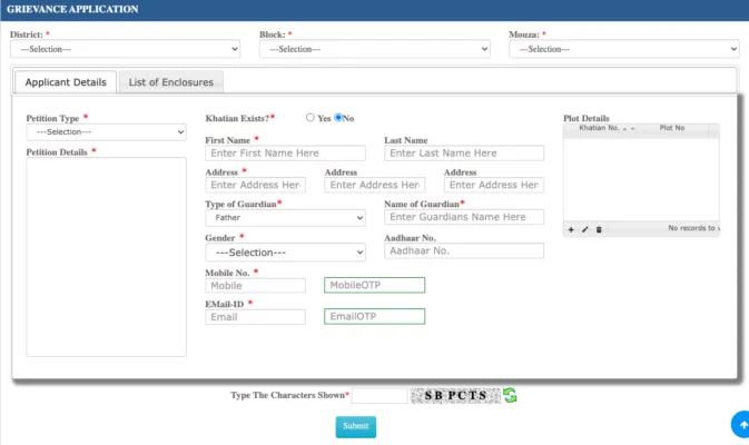 Banglarbhumi application form