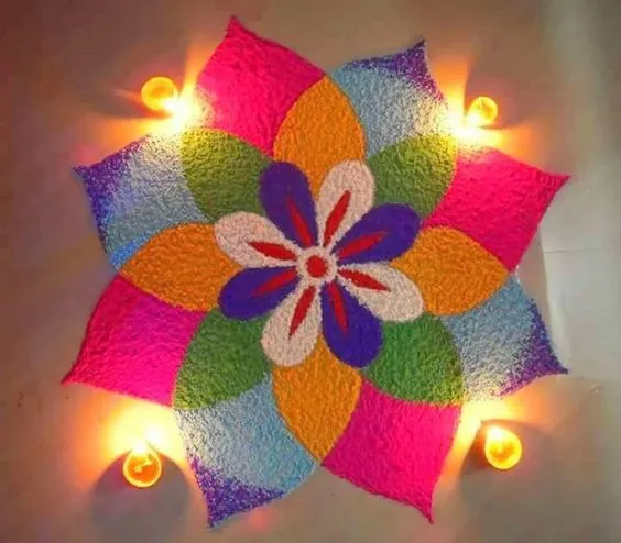 modern rangoli kolam designs with colours