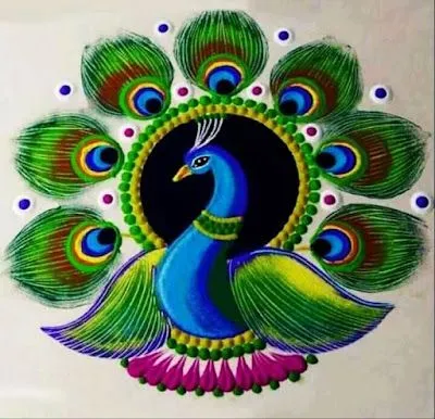 modern rangoli kolam designs with colours