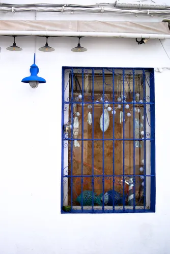 Blue Window grill design for your home