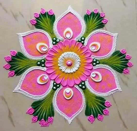 modern rangoli kolam designs with colours