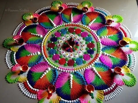 modern rangoli kolam designs with colours