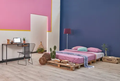 Two colour combination for bedroom walls