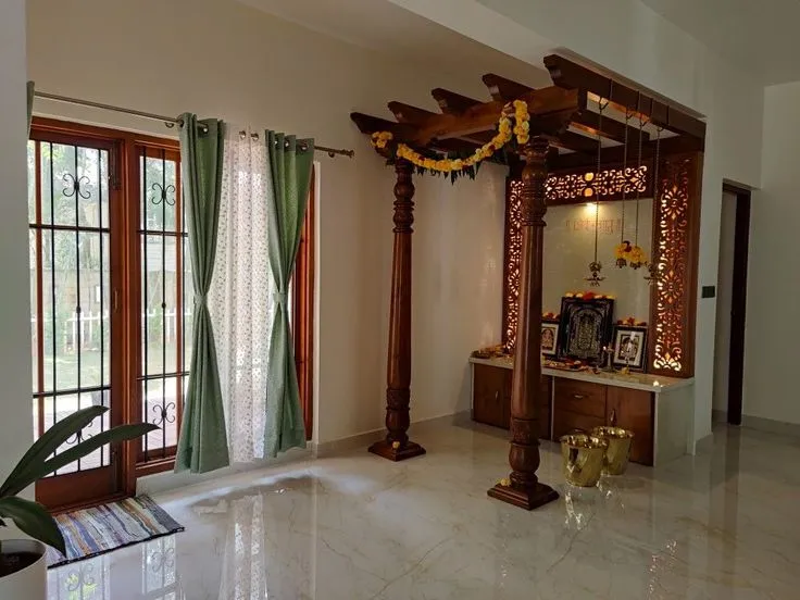 Living room mandir designs for 2024