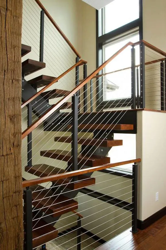 made of steel stairs railing for modern homes