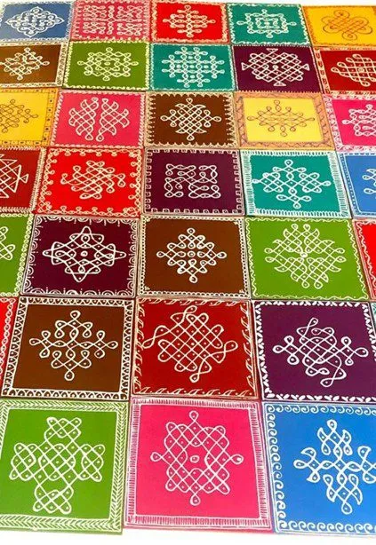 modern rangoli kolam designs with colours