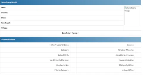 Beneficiary details PMAY