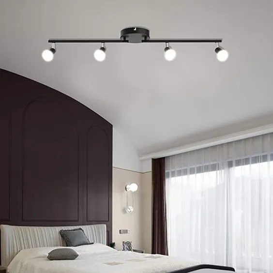 Track Light PVC false ceiling design for bedroom